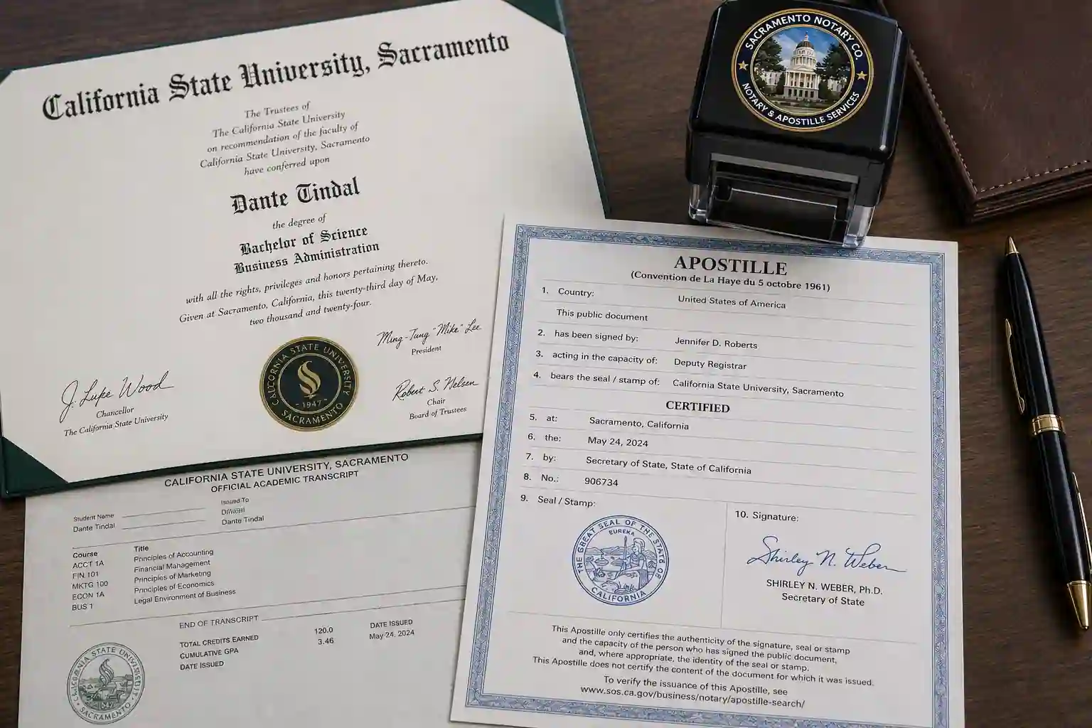 Diploma apostille Sacramento — notarize and apostille academic documents in one workflow