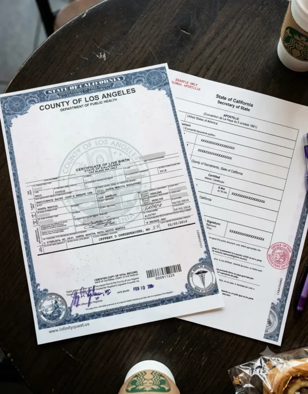 Birth certificate apostille California — Sacramento Notary Co files with CA Secretary of State