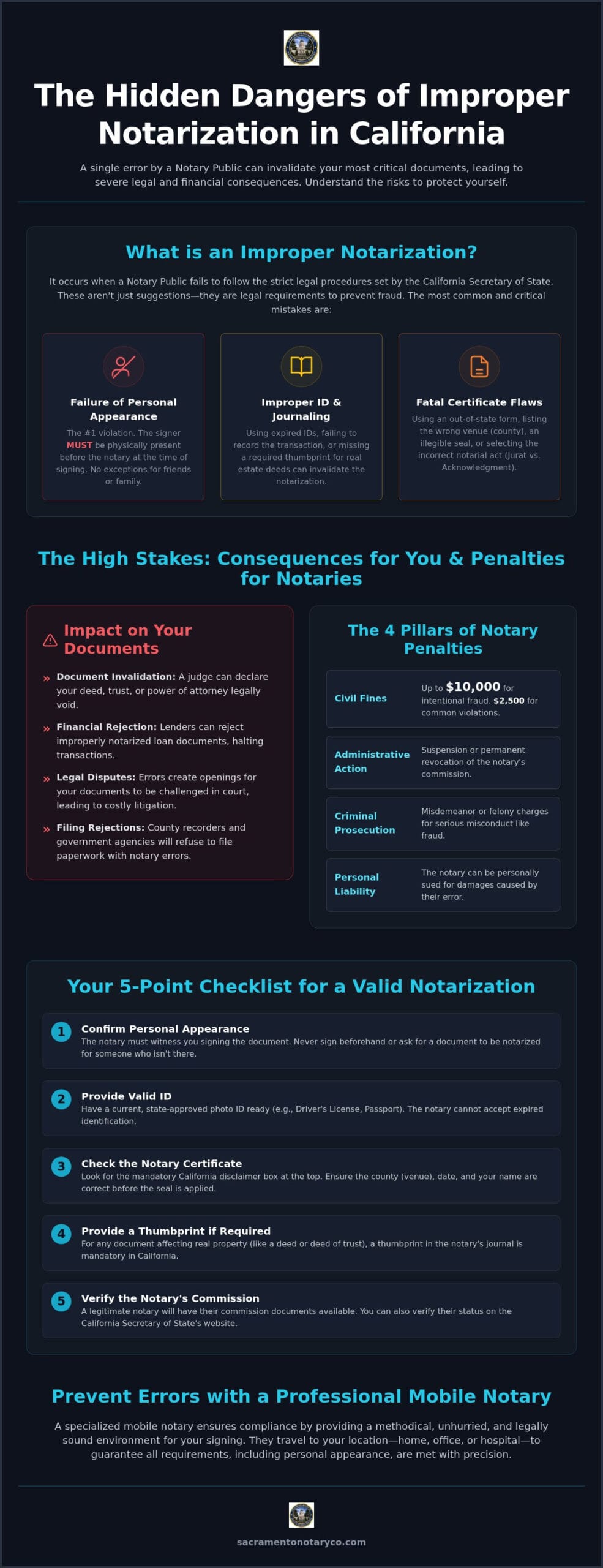 Consequences of Improper Notarization in California: A 2026 Legal Guide
